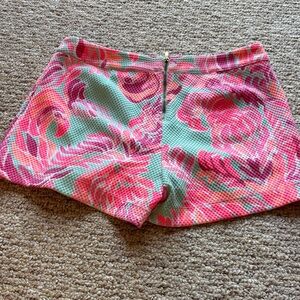 Lilly Pulitzer Pink & Mint Floral High-Waist Shorts